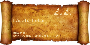 László Lotár névjegykártya